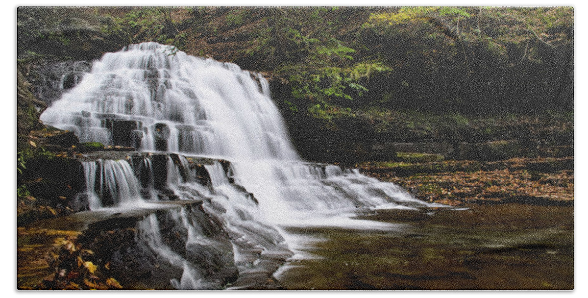 Waterfalls Beach Towel featuring the photograph Waterfall Cascade Salt Springs State Park by Christina Rollo