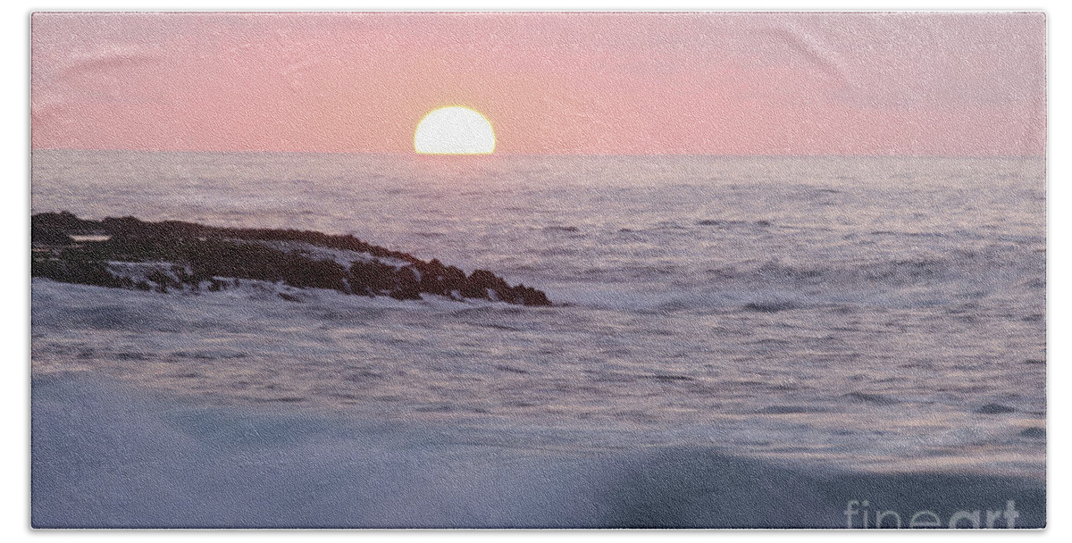 Beautiful Beach Towel featuring the photograph Wave at Sunset by Vince Cavataio - Printscapes