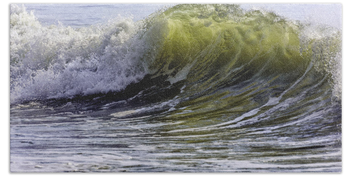 Sea Green Beach Towel featuring the photograph Wave#32 by WAZgriffin Digital