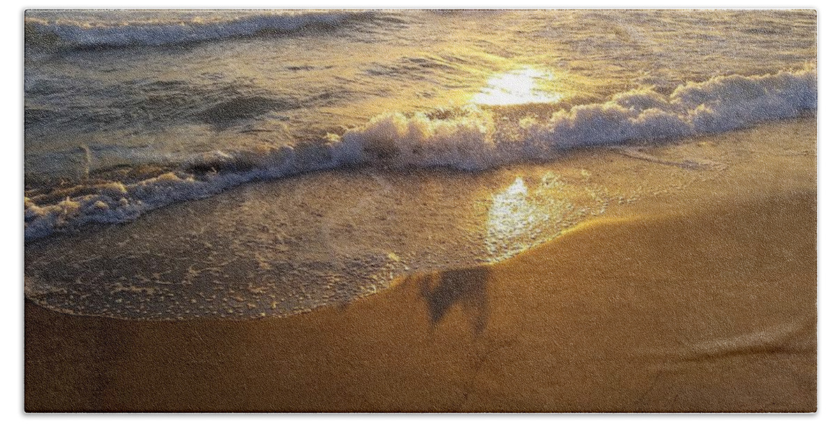 Sunset Beach Sheet featuring the photograph Waves After Storm by Florene Welebny