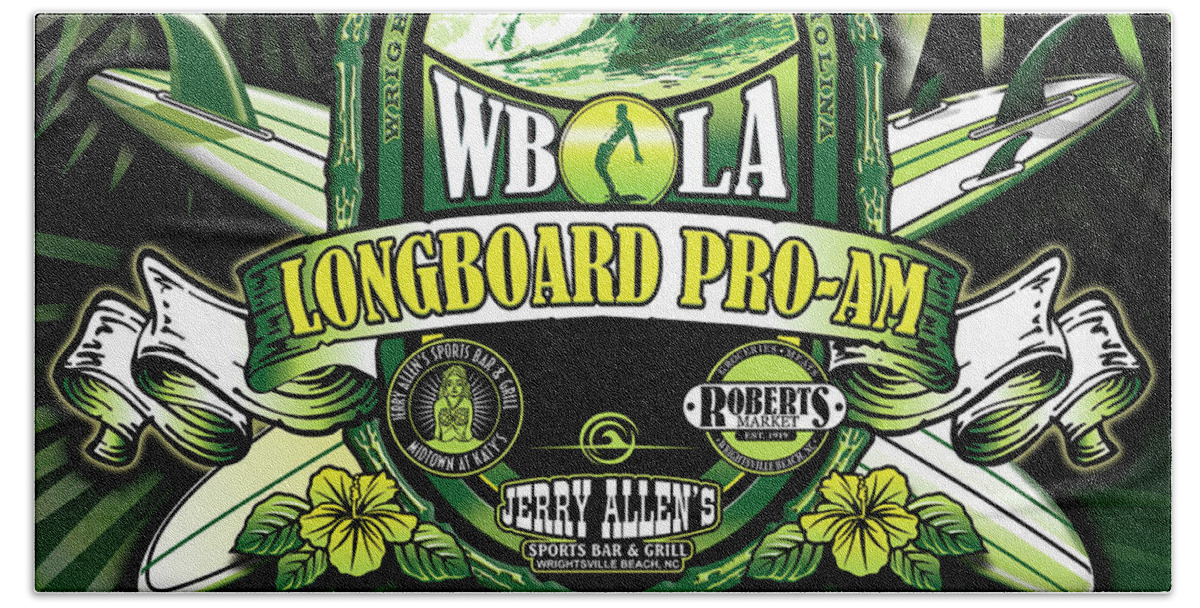 Longboard Surf Beach Sheet featuring the digital art WBLA ProAm 2016 by William Love