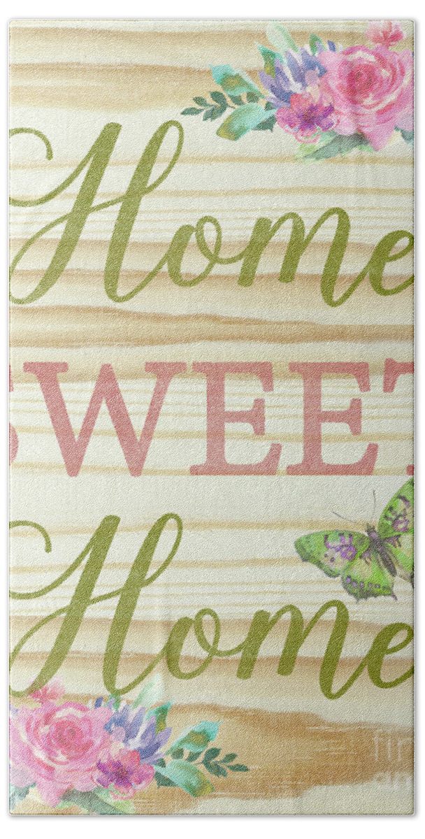 Welcome Beach Towel featuring the digital art Welcome Home-D by Jean Plout