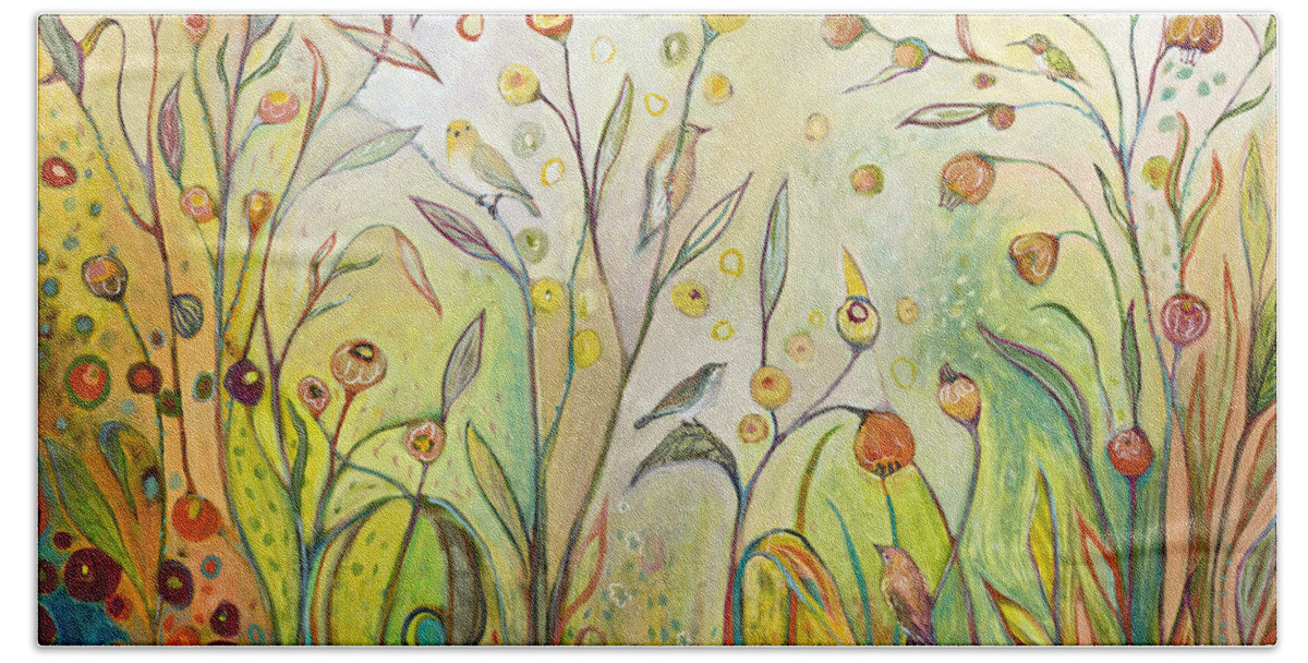 Garden Beach Towel featuring the painting Welcome to My Garden by Jennifer Lommers