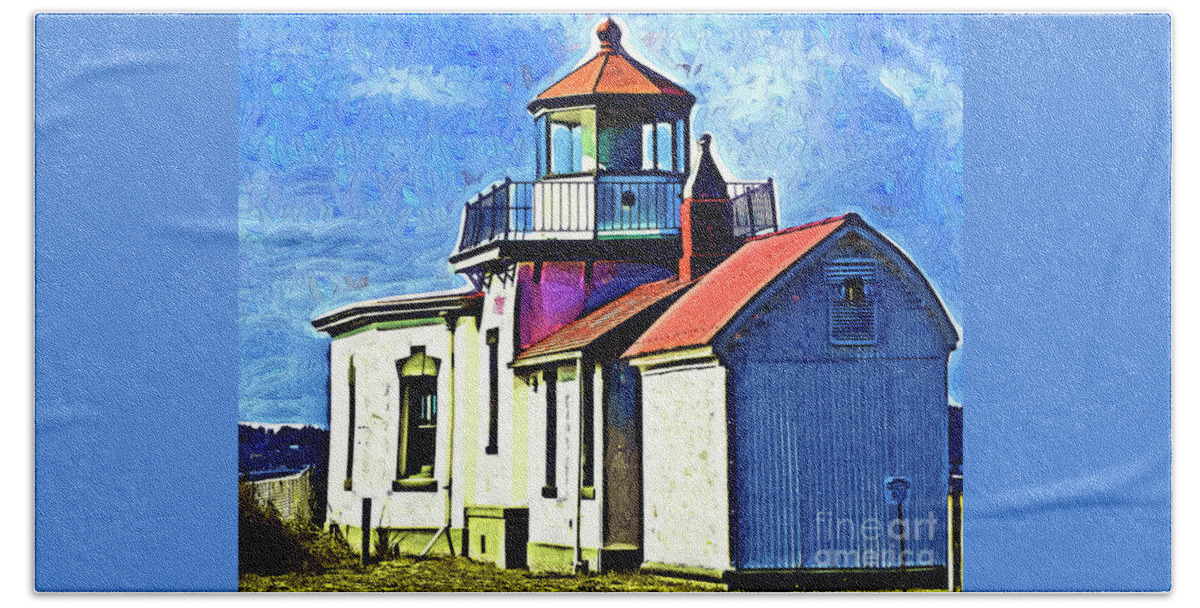Lighthouse Beach Sheet featuring the digital art West Point Up Close by Kirt Tisdale
