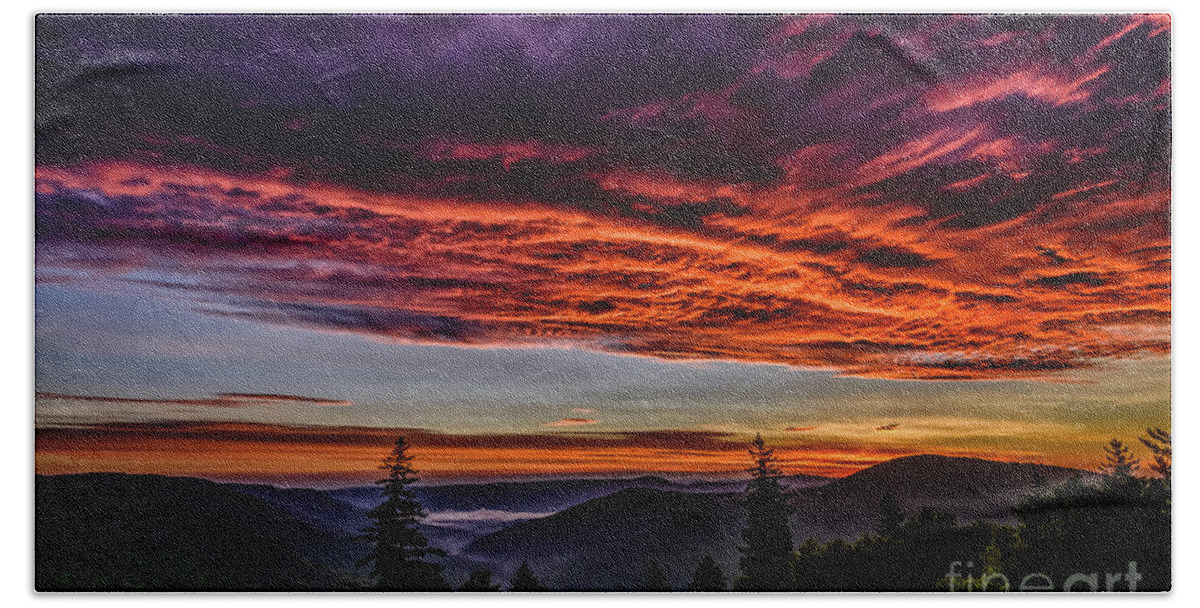Sunrise Beach Sheet featuring the photograph West Virginia Highland Dawn by Thomas R Fletcher