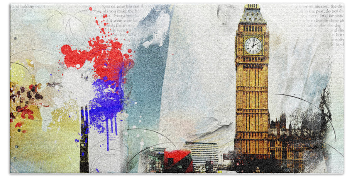 England Beach Towel featuring the digital art Westminster by Nicky Jameson