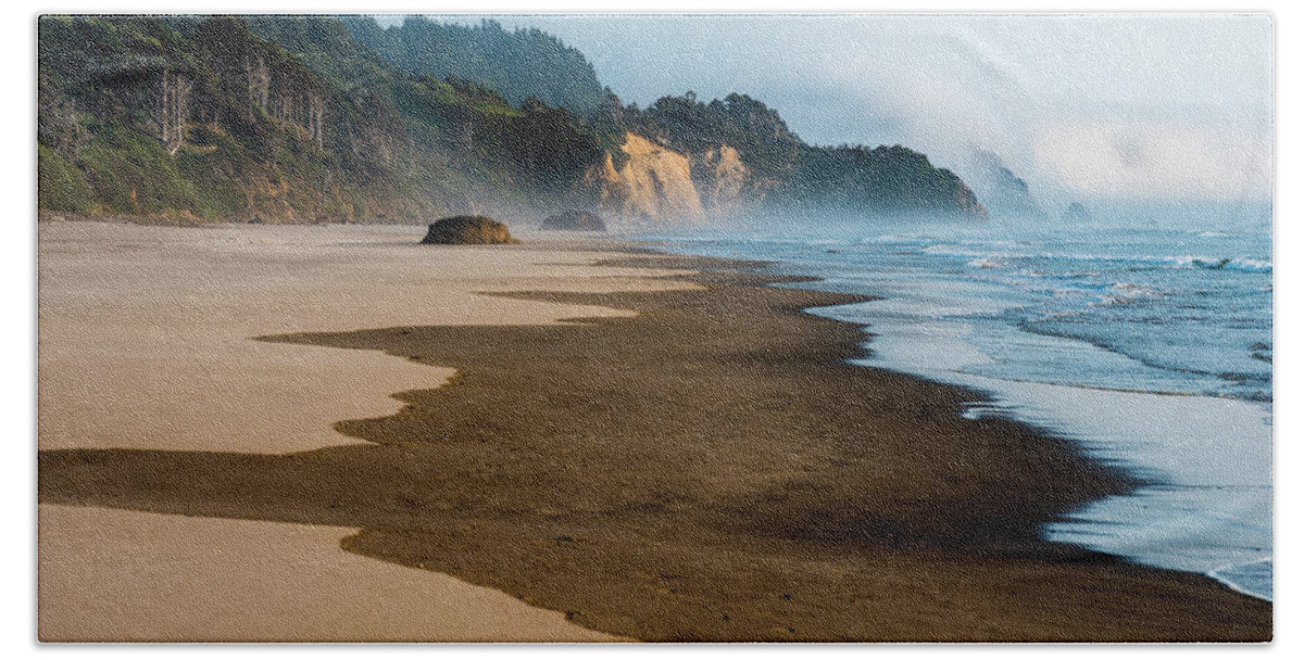 Arcadia Beach Beach Towel featuring the photograph Wet Sand by Robert Potts