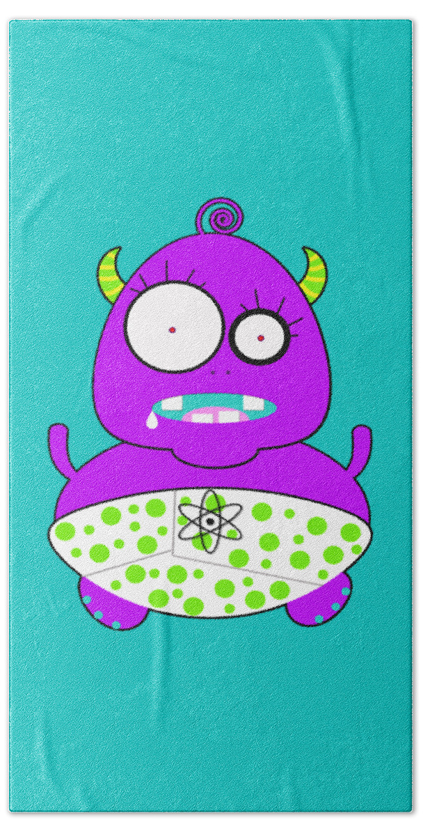 Monster Beach Towel featuring the digital art What a Handful by Shawna Rowe