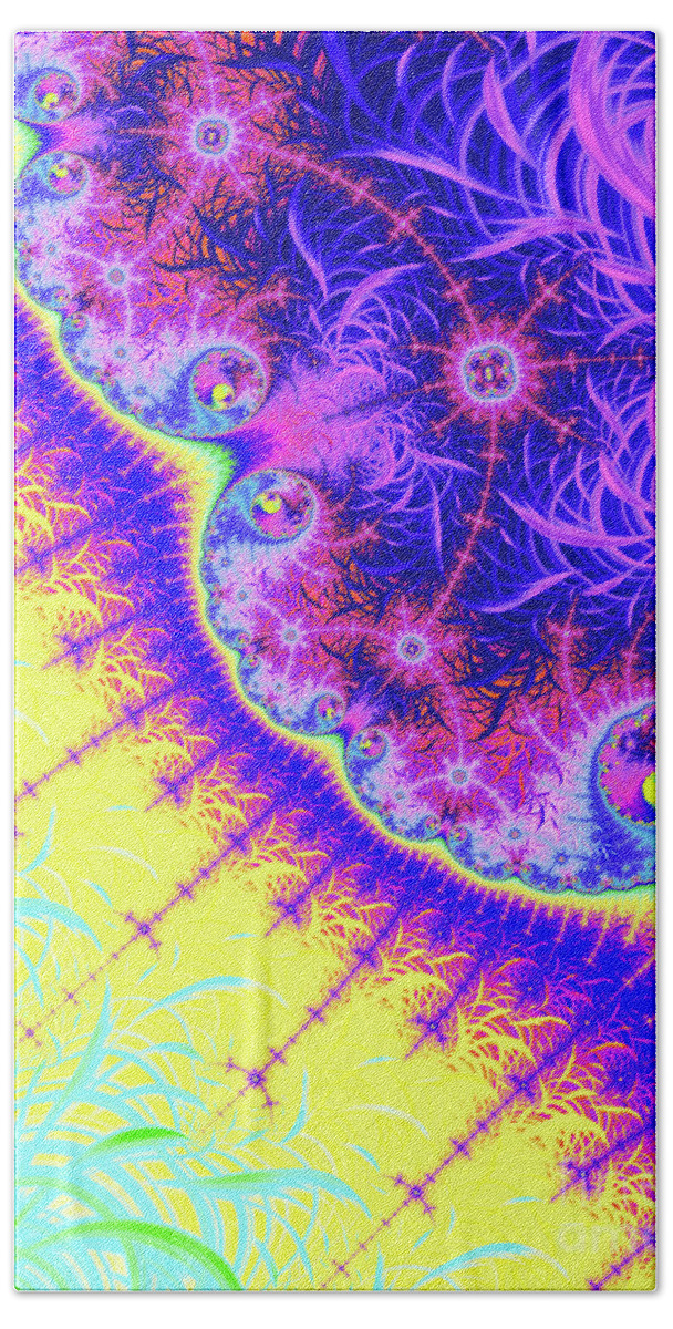 Fractal Beach Towel featuring the digital art When I Think Of You by Jon Munson II
