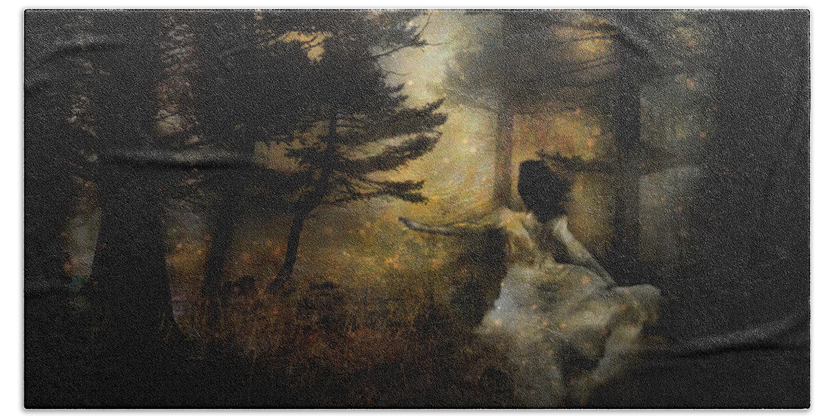 Forest Beach Towel featuring the photograph When The Forest Calls by Theresa Tahara