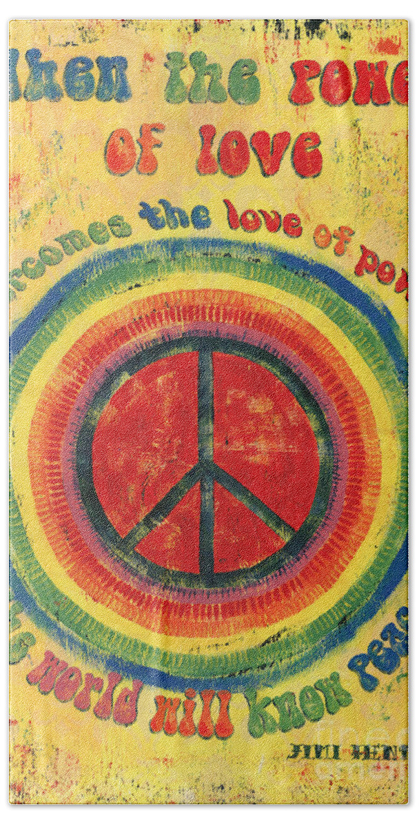 Love Beach Towel featuring the painting When the Power of Love by Debbie DeWitt