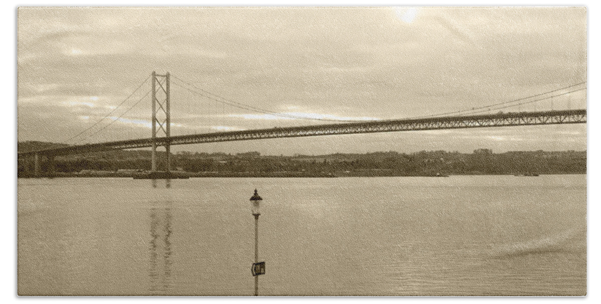 Forth Road Bridge Beach Towel featuring the photograph When the Sky was High by Elena Perelman