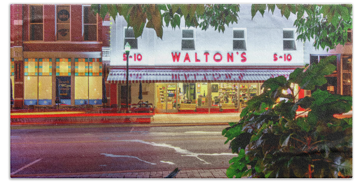 Bentonville Arkansas Beach Towel featuring the photograph Where it all Began - Sam Walton's First Store - Bentonville Arkansas by Gregory Ballos