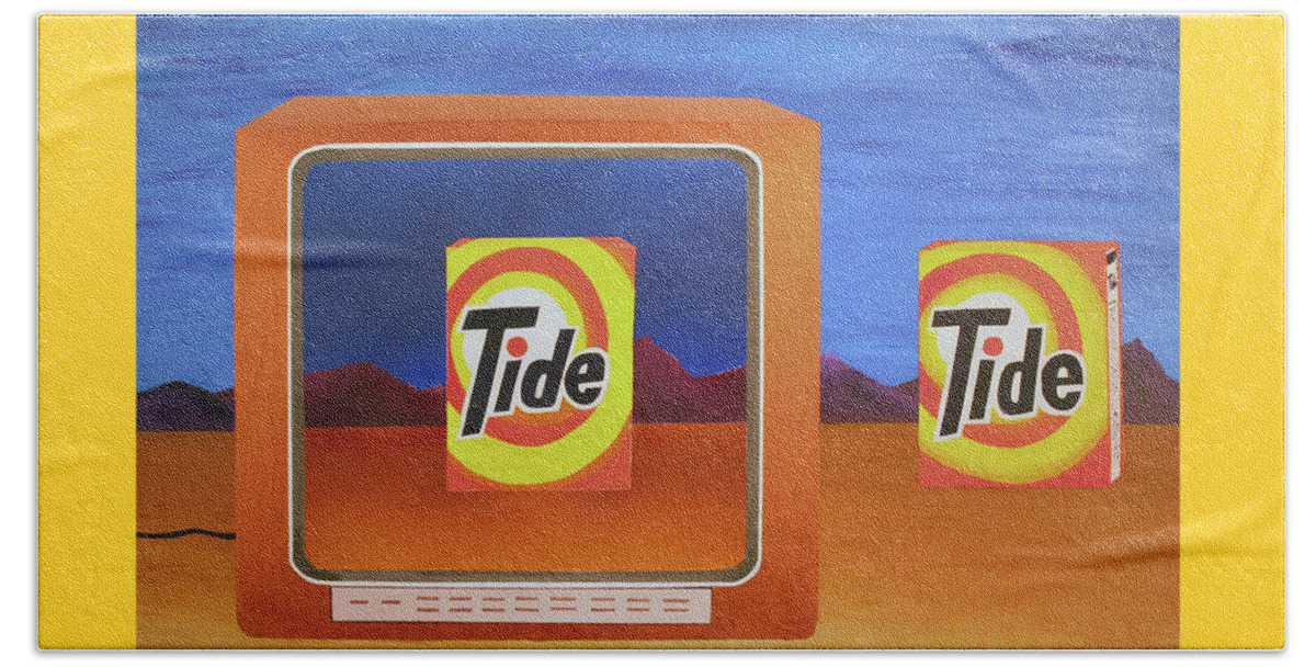 Surrealism Beach Towel featuring the painting Which Is Better? by Thomas Blood