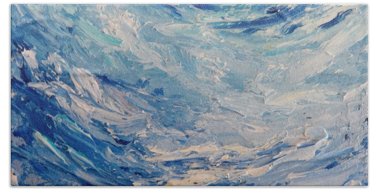 Ocean Beach Towel featuring the painting Whirlpool by Fred Wilson