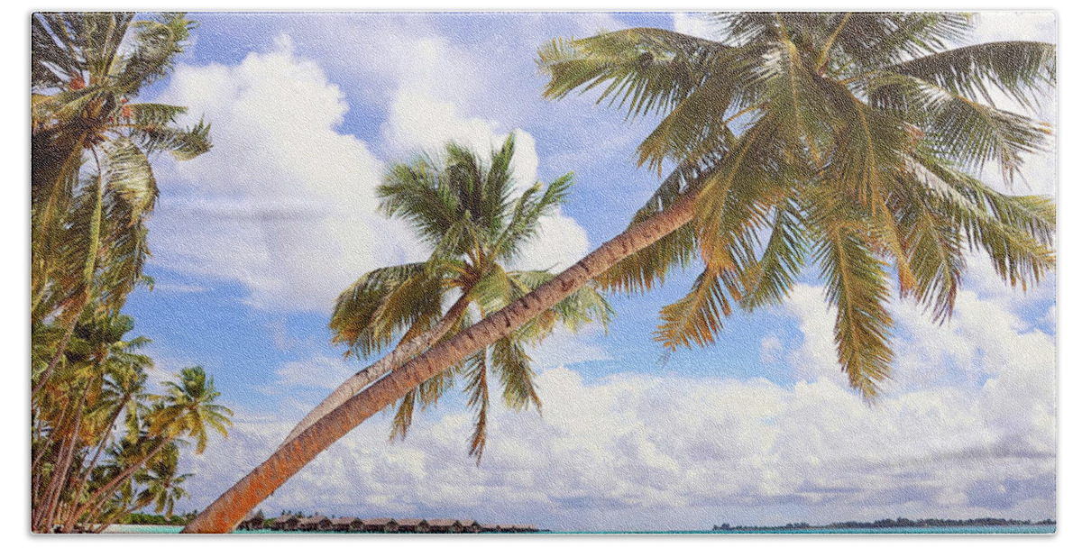 Jenny Rainbow Fine Art Photography Beach Towel featuring the photograph Whispering Palms. Maldives by Jenny Rainbow