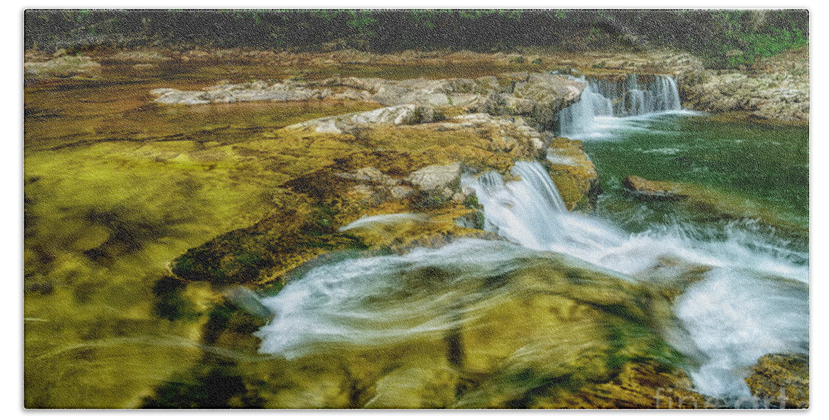 Whitaker Falls Beach Towel featuring the photograph Whitaker Falls in Summer by Thomas R Fletcher