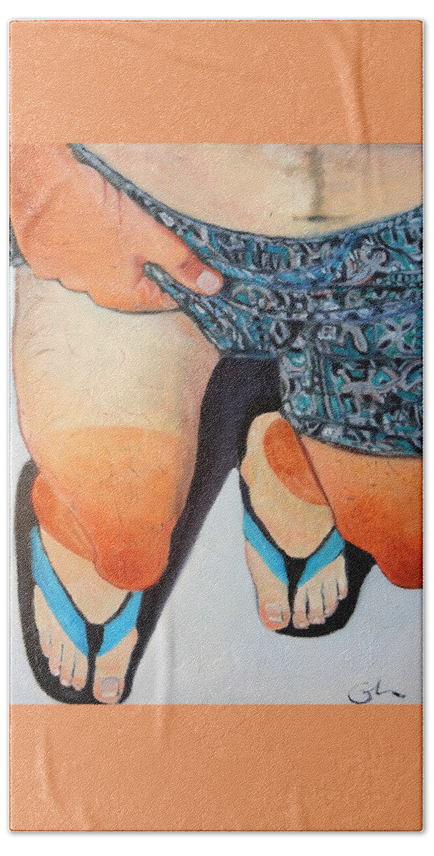Shower Shoes Beach Sheet featuring the painting White Man's Burden by Gary Coleman