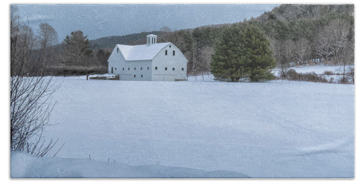 Brookline Vermont Beach Towel featuring the photograph White On White by Tom Singleton