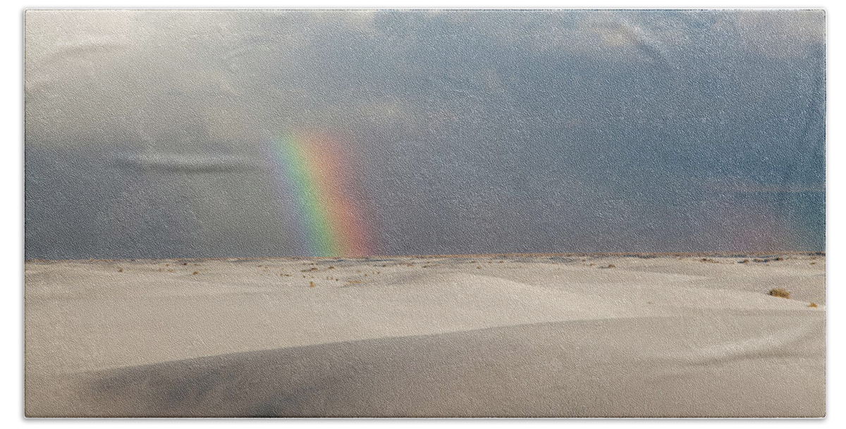 New Mexico Beach Towel featuring the photograph White Sands Rainbow by Alan Vance Ley