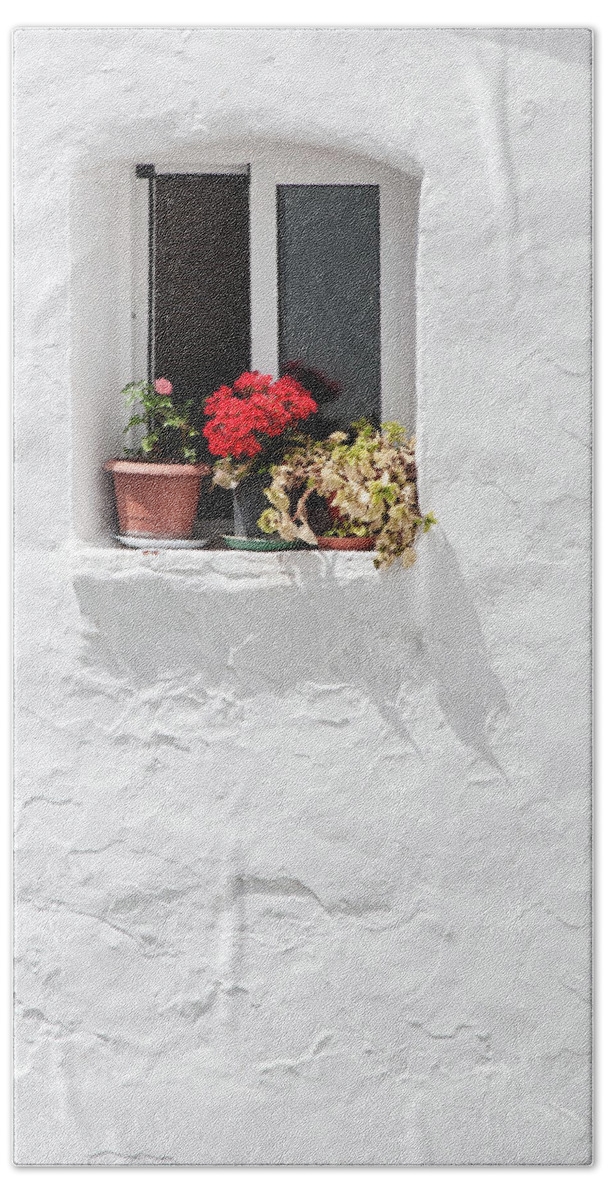 Andalucia Beach Sheet featuring the photograph White Window by Geoff Smith