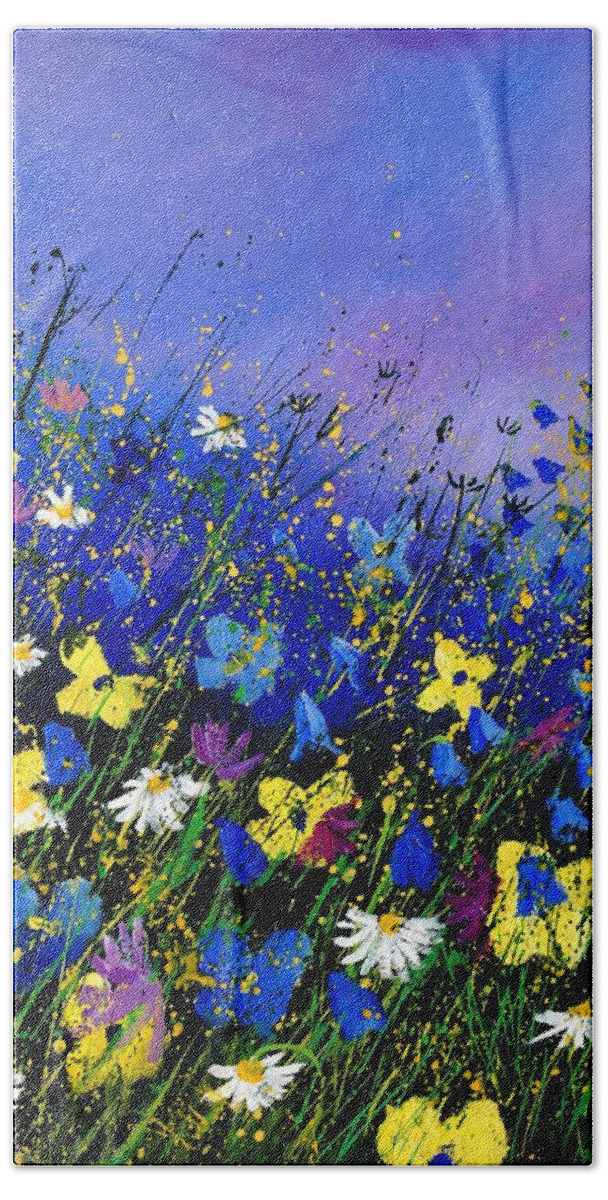 Flowers Beach Towel featuring the painting Wild flowers 560908 by Pol Ledent