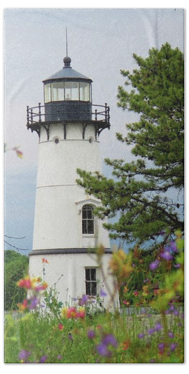 Rock Island Beach Sheet featuring the photograph Wild flowers on Rock Island by Dennis McCarthy