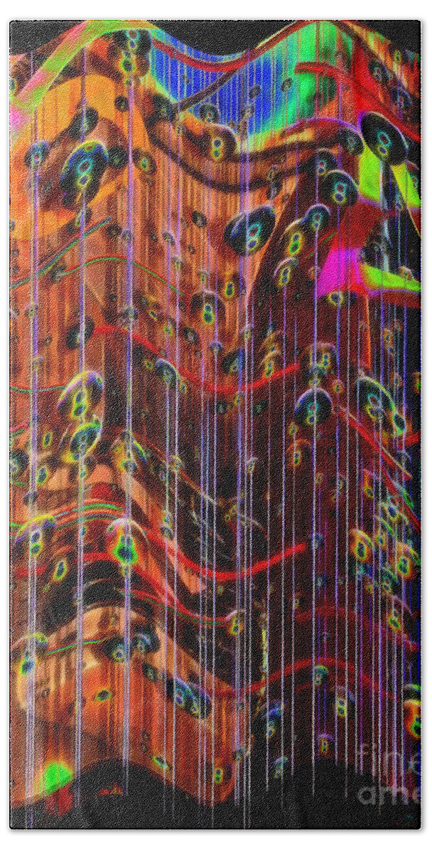 Abstract Beach Towel featuring the photograph Wild Wind Chimes by Sue Melvin