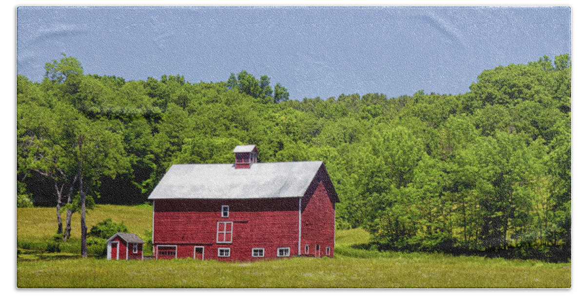 Barn Beach Towel featuring the photograph Wildflowers Barn by Rod Best