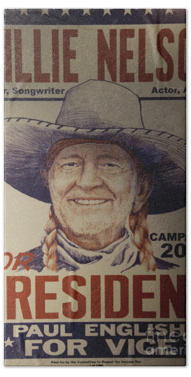 Willie Nelson Beach Sheet featuring the photograph Willie for President by Bob Hislop