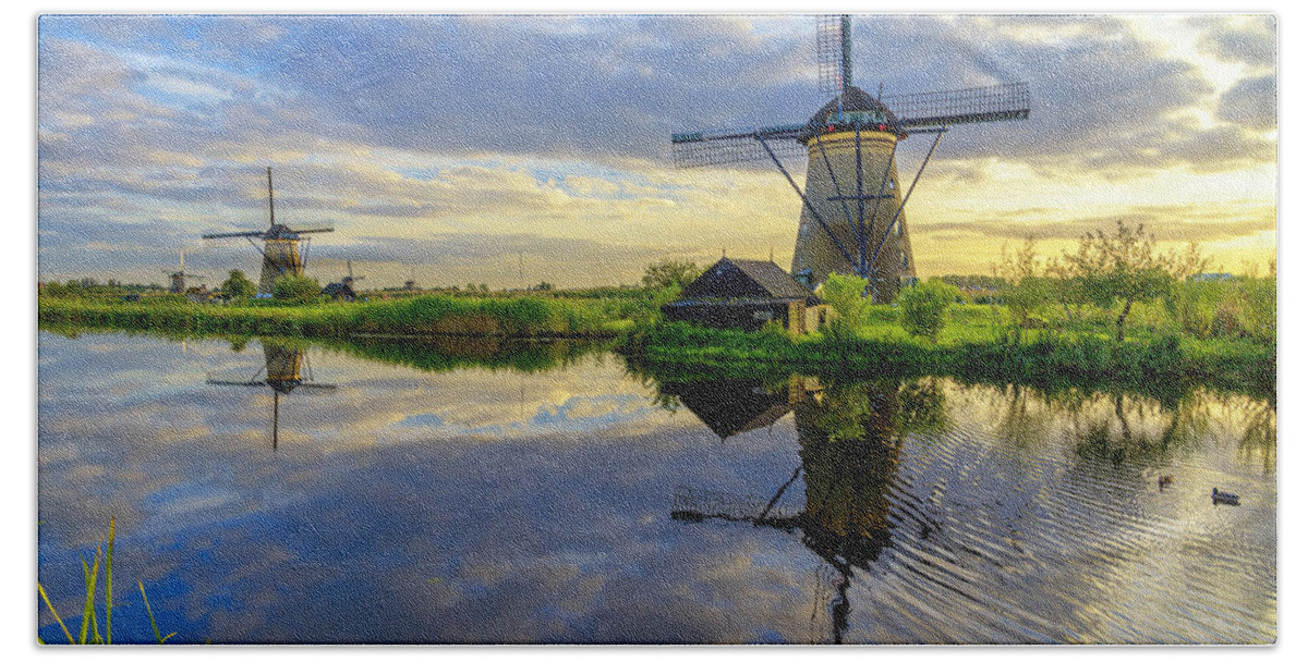 Windmill Beach Towel featuring the photograph Windmills by Chad Dutson