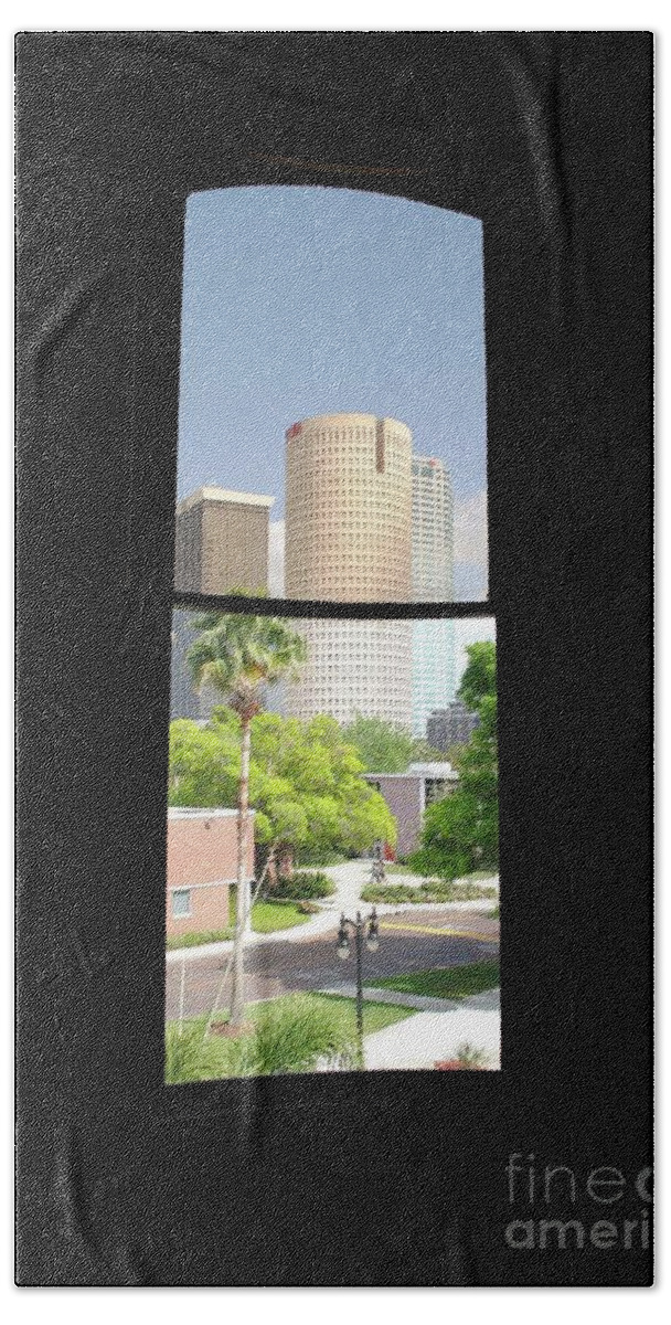 Downtown Beach Towel featuring the photograph Window of Downtown by Jost Houk