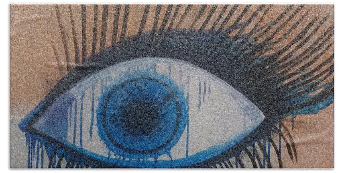 Eye Beach Towel featuring the painting Window to the Soul by Lynne McQueen