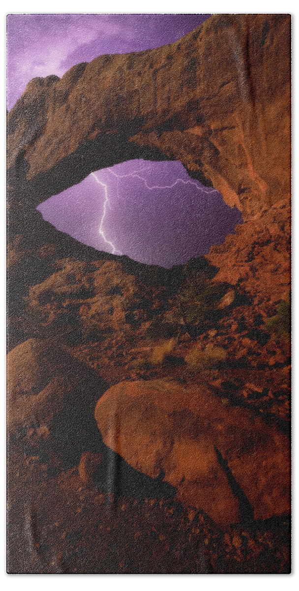 Lightning Beach Sheet featuring the photograph Windows Storm by Darren White