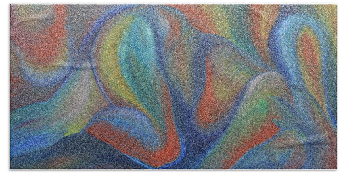 Figure Beach Sheet featuring the painting Winds of Change Prevail by Trina Teele