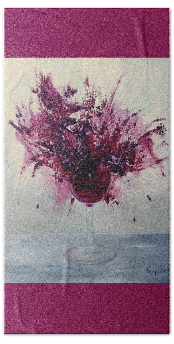 Wine Beach Towel featuring the painting Wine Bouquet by Teresa Fry