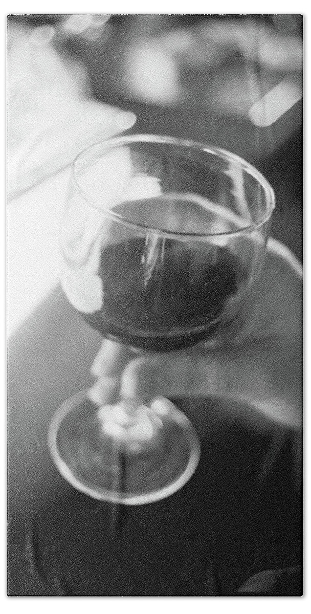 Black And White Beach Sheet featuring the photograph Wine In Hand by Frank DiMarco
