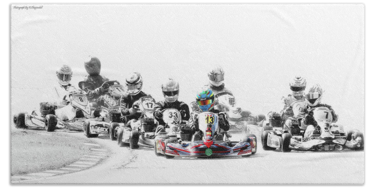Wingham Go Karts Australia Beach Towel featuring the photograph Wingham Go Karts 07 by Kevin Chippindall