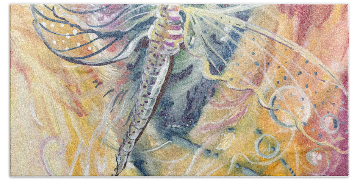 Wings Of Transformation Beach Sheet featuring the painting Wings of Transformation by Sheri Jo Posselt