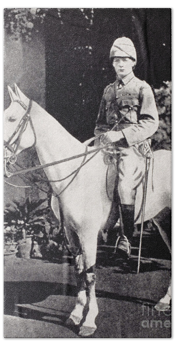 Winston Churchill Beach Towel featuring the photograph Winston Churchill on horseback in Bangalore, India in 1897 by English School