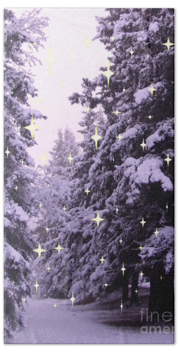Photo Beach Towel featuring the photograph winter's Path by Marianne NANA Betts