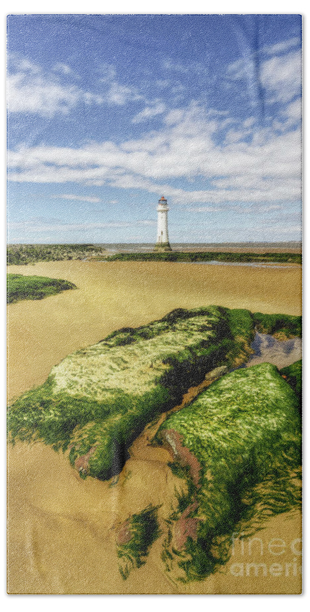 Lighthouse Beach Sheet featuring the photograph Wirral Lighthouse by Ian Mitchell