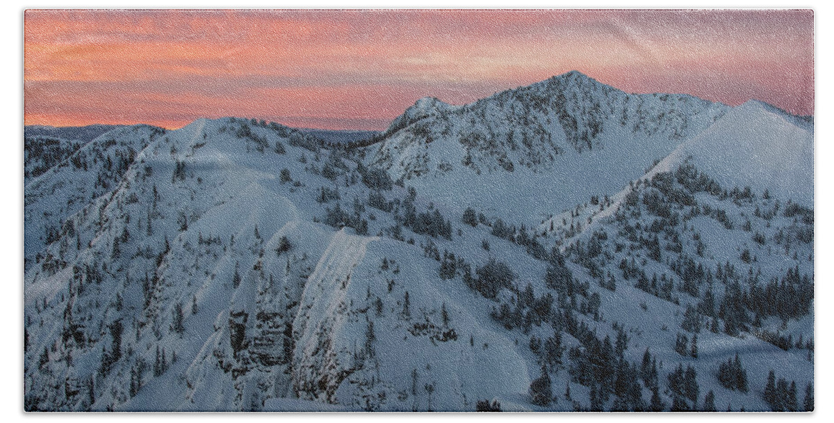 Utah Beach Towel featuring the photograph Wolverine Cirque Sunrise - Little and Big Cottonwood Canyons by Brett Pelletier