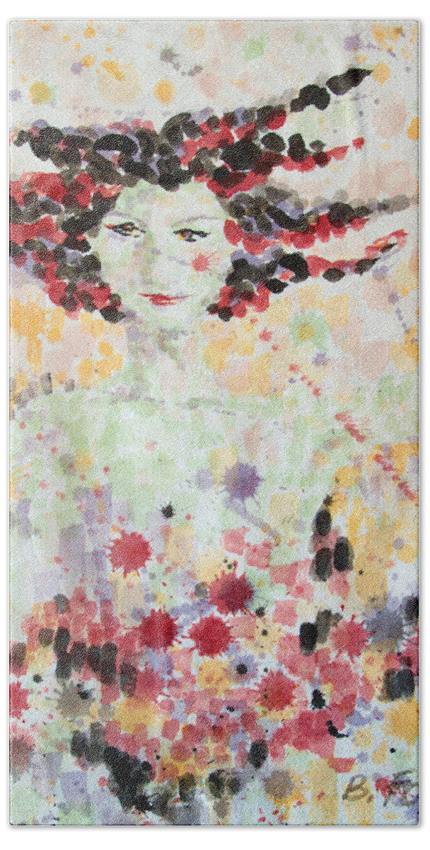 Bonnie Follett Beach Towel featuring the painting Woman of Glory by Bonnie Follett