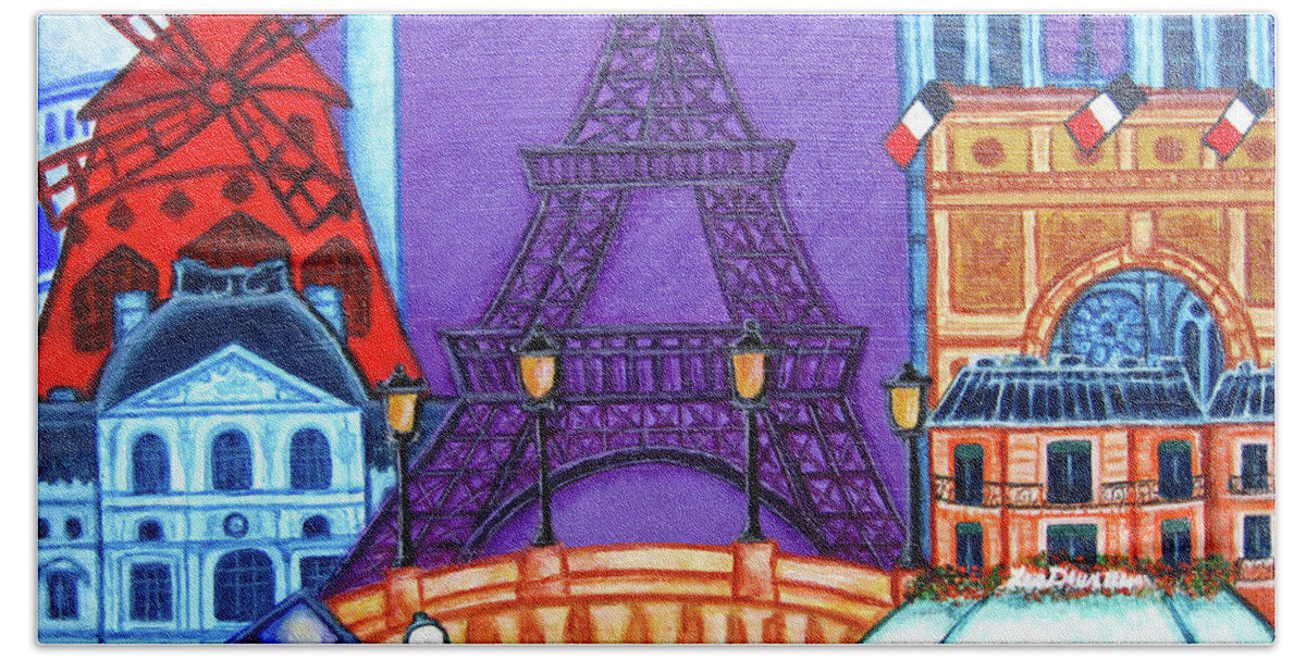 Paris Beach Towel featuring the painting Wonders of Paris II by Lisa Lorenz