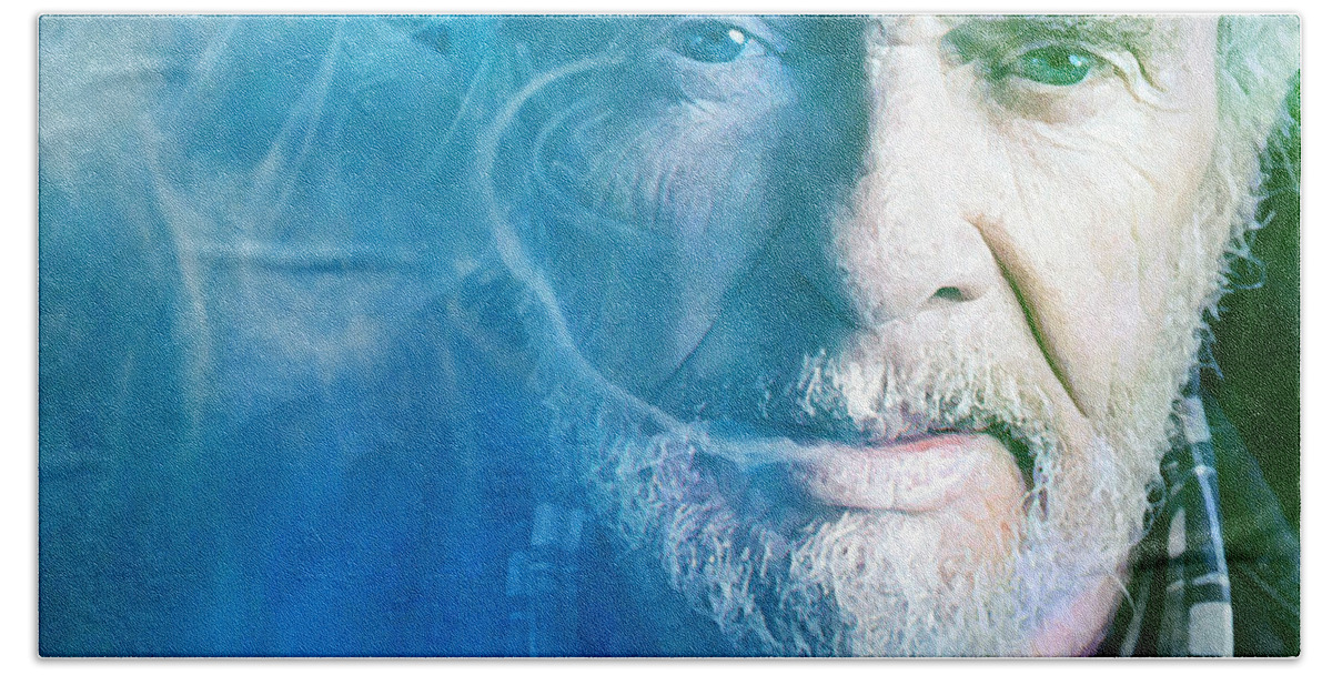 Merle Haggard Beach Towel featuring the digital art Working Man Blues by Mal Bray