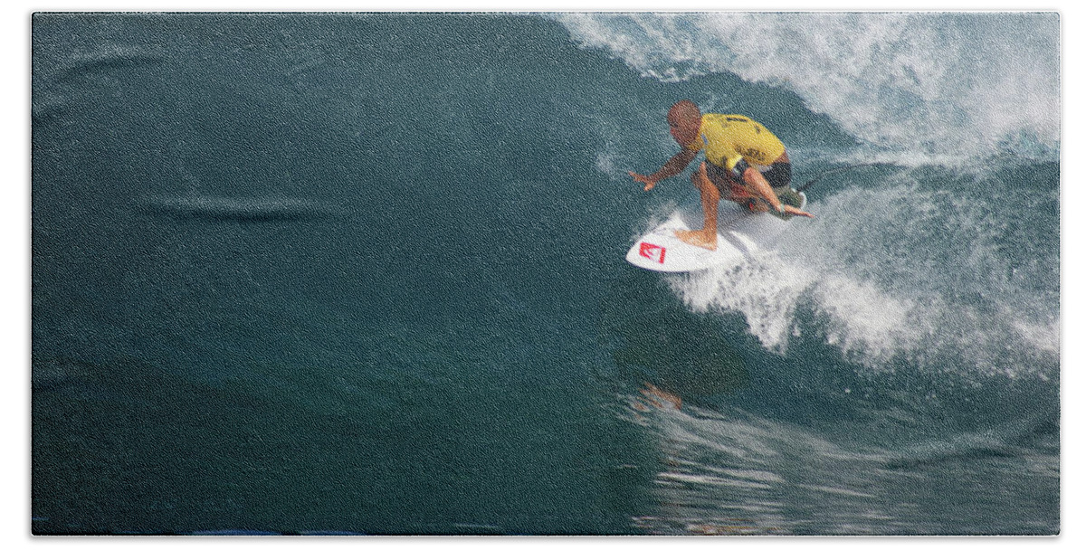 Kelly Slater Beach Towel featuring the photograph World Champion in Action by Kevin Smith
