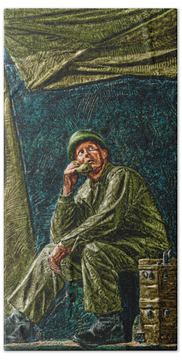 National Wwii Memorial Beach Towel featuring the photograph WWII Radioman by Christopher Holmes