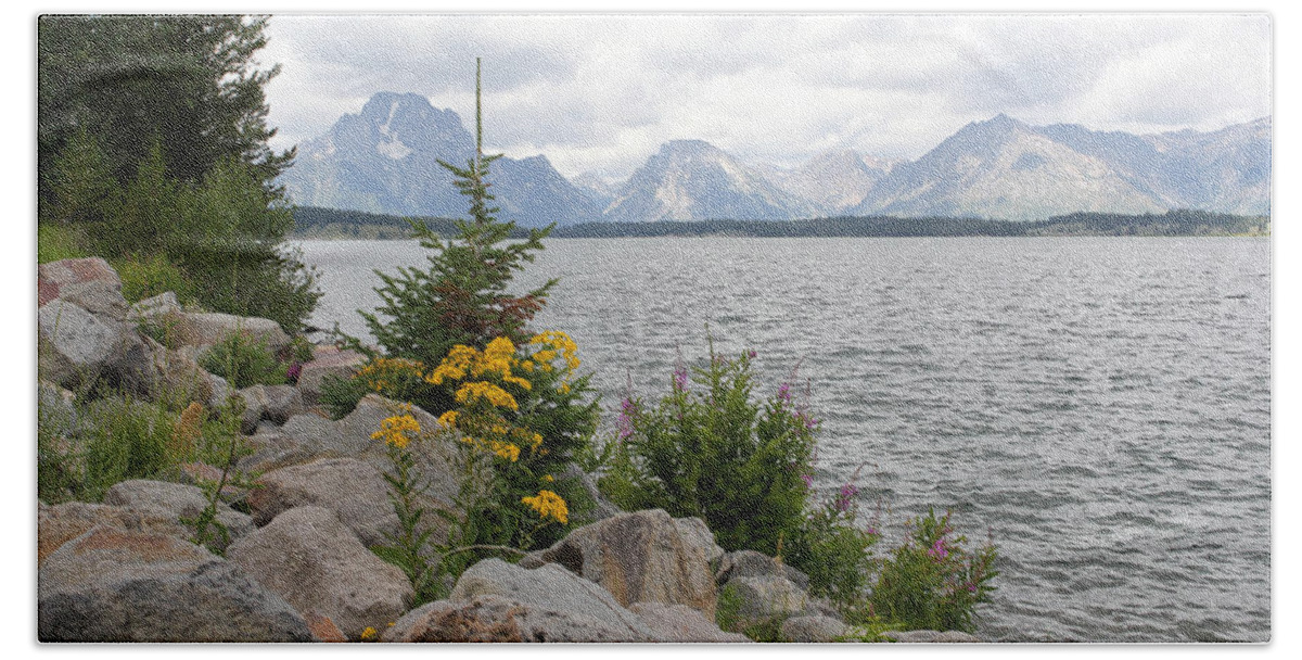 Tetons Beach Sheet featuring the photograph Wyoming Mountains by Diane Bohna