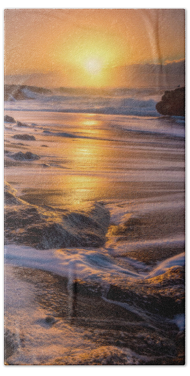 Oregon Beach Towel featuring the photograph Yachats' Sun by Darren White